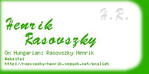 henrik rasovszky business card